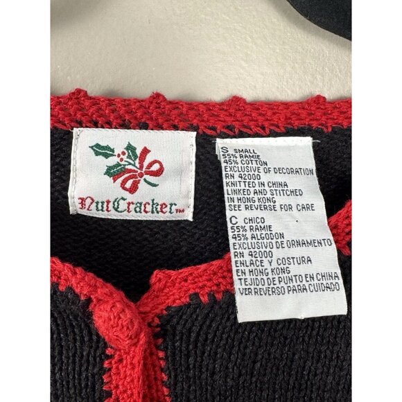 Vintage Nutcracker Women Small Embroidered Santa Ugly Christmas Cardigan Grandma - Picture 4 of 8